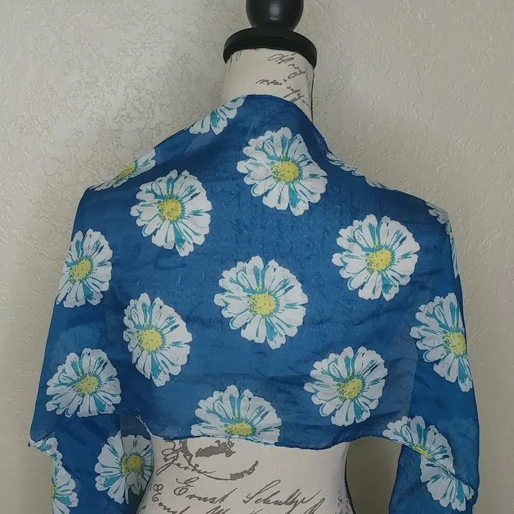 Multicolored Sheer Floral Scarf